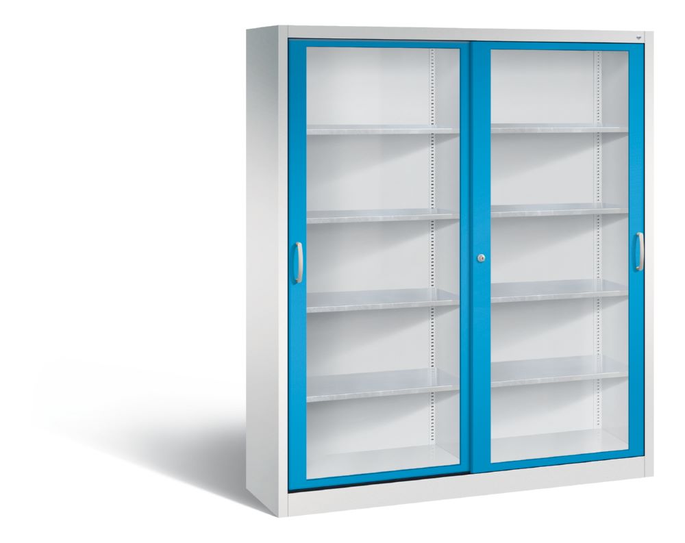 Produktbild C+P Schiebetürenschrank Acurado 2000 1950 x 1600 x 400 mm lichtgrau lichtblau