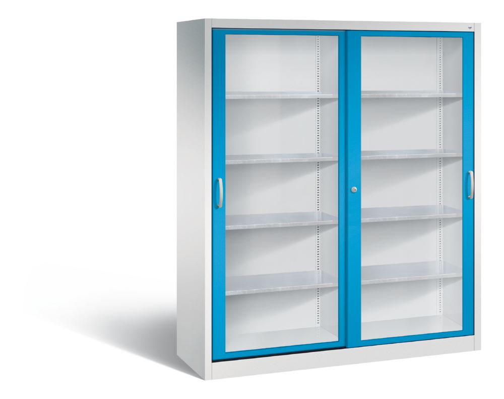 Produktbild C+P Schiebetürenschrank Acurado 2000 1950 x 1600 x 500 mm lichtgrau lichtblau