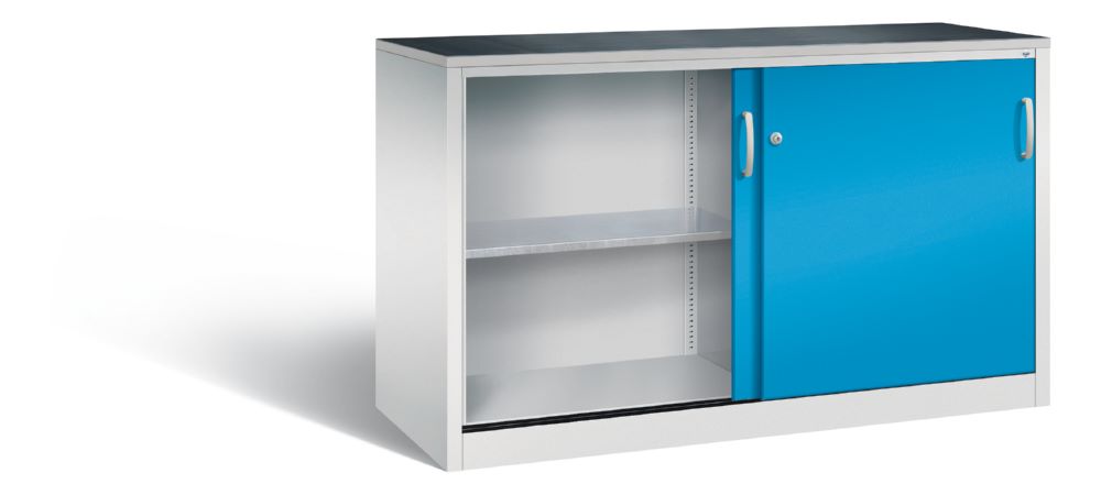 Produktbild C+P Schiebetürenschrank fürs Büro Acurado 2000 lichtblau 1600 x 600 x 1000 mm bild 2