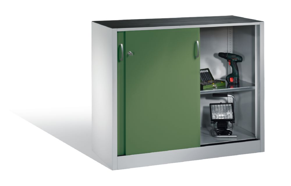 Produktbild C+P Schiebetürenschrank Acurado 2000 resedagrün 1200 x 400 x 1000 mm bild 3