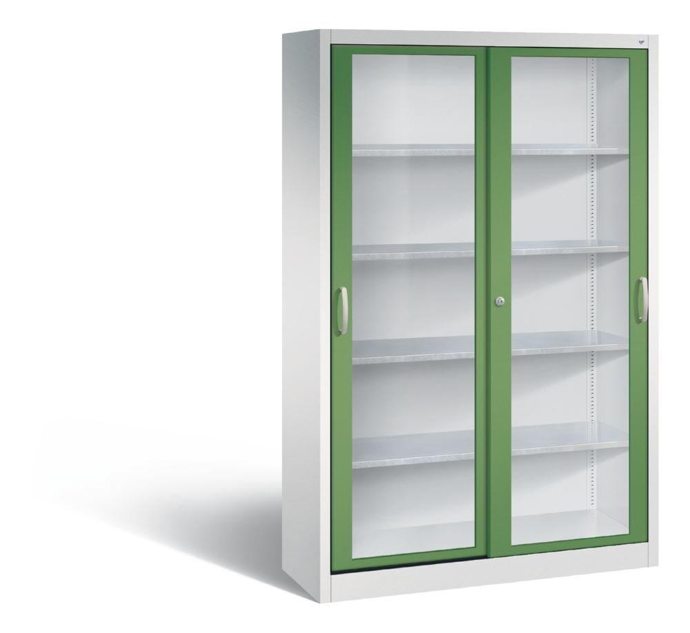 Produktbild C+P Werkzeug Schiebetürenschrank Acurado 2000 lichtgrau resedagrün