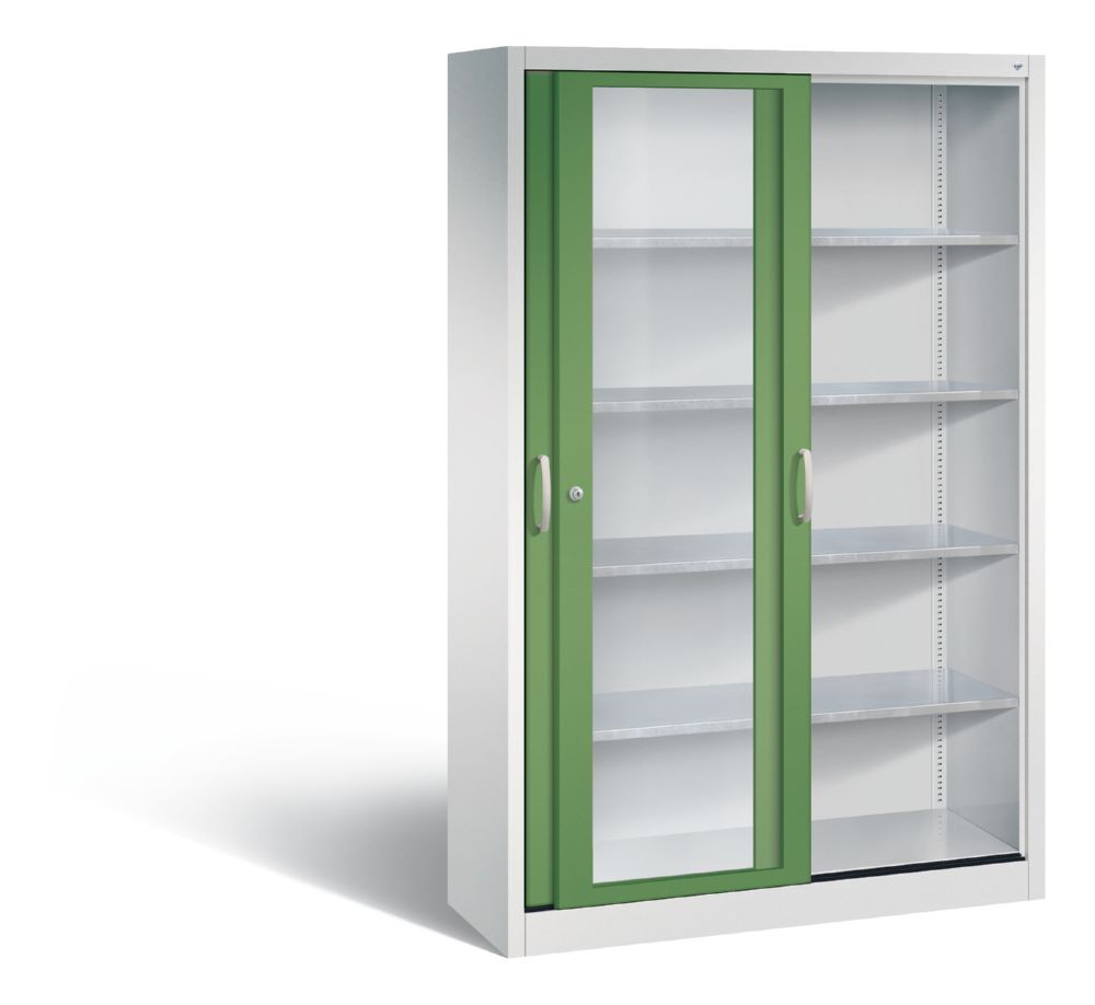 Produktbild C+P Werkzeug Schiebetürenschrank Acurado 2000 lichtgrau resedagrün bild 2