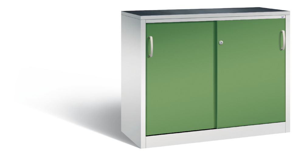 Produktbild C+P Schiebetürenschrank Acurado 2000 2 Fachböden resedagrün 1200 x 500 x 1000 mm