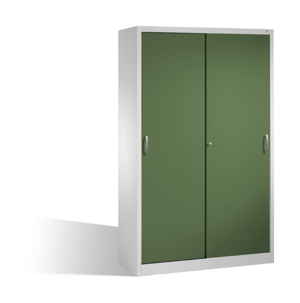 Produktbild C+P Schiebetürenschrank Acurado 2000 1950 x 1200 x 500 mm lichtgrau resedagrün