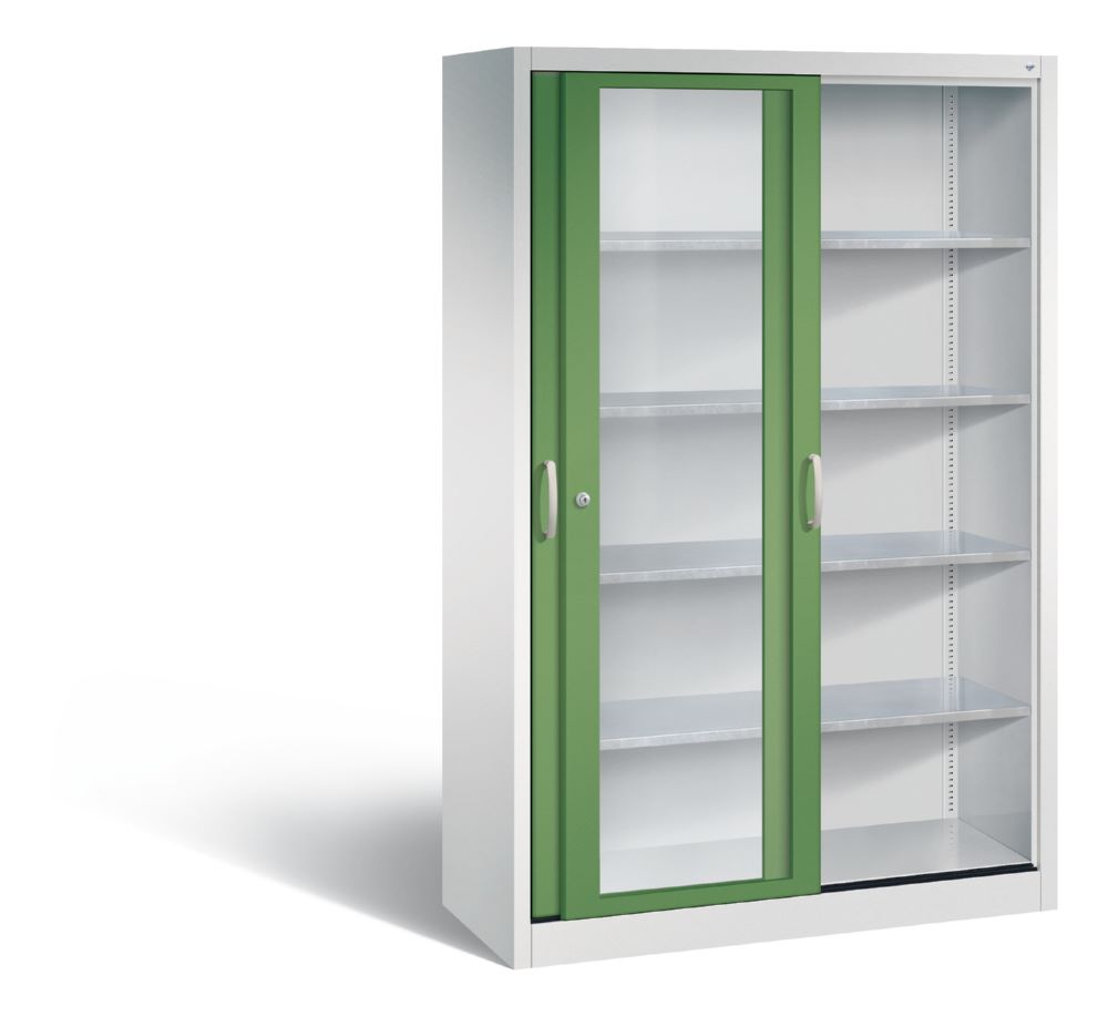 Produktbild C+P Werkzeug Schiebetürenschrank Acurado 2000 H 1950 mm lichtgrau resedagrün bild 2