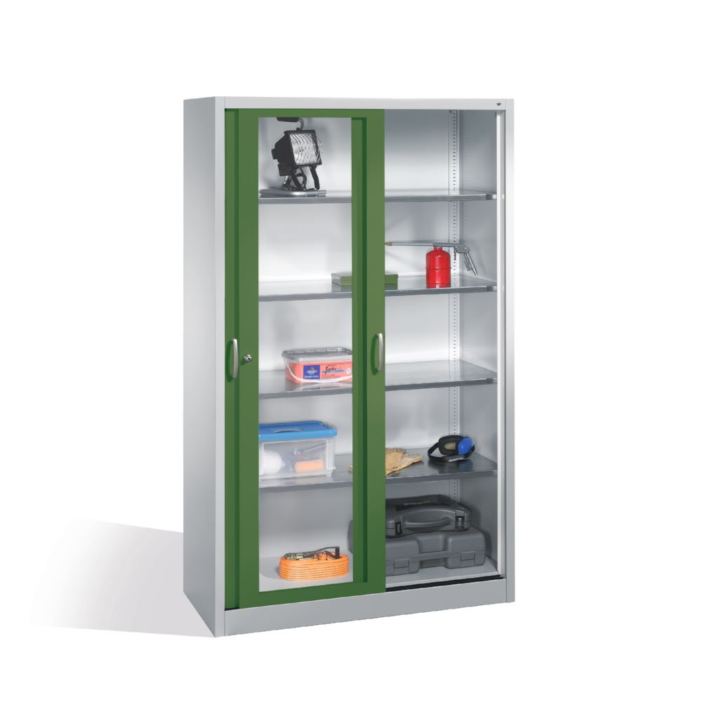 Produktbild C+P Werkzeug Schiebetürenschrank Acurado 2000 H 1950 mm lichtgrau resedagrün bild 3