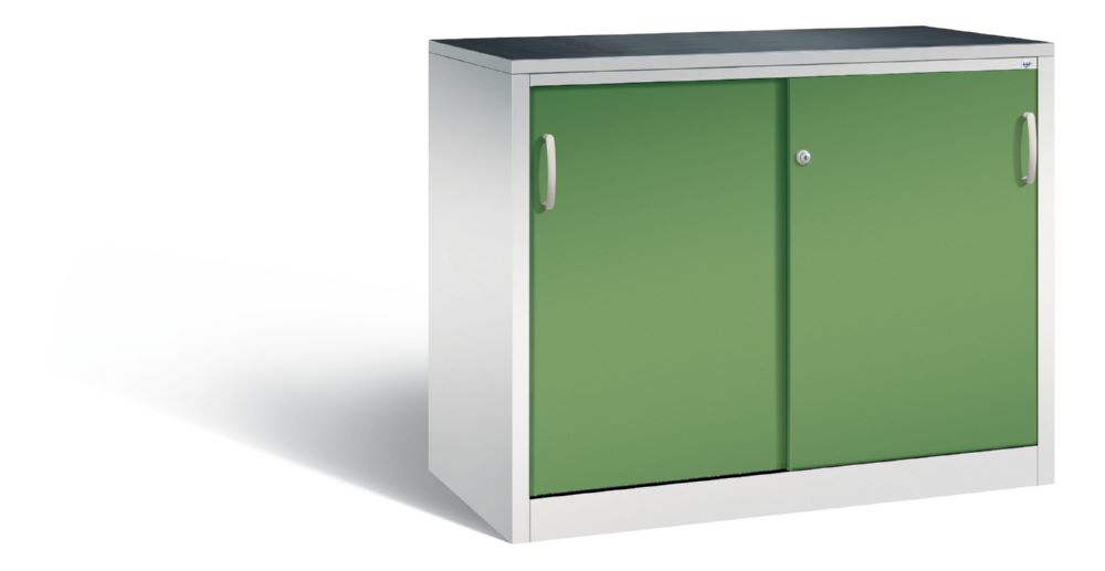 Produktbild C+P Schiebetürenschrank Acurado mit Acrylglaseinsatz resedagrün 1200 x 600 x 1000 mm