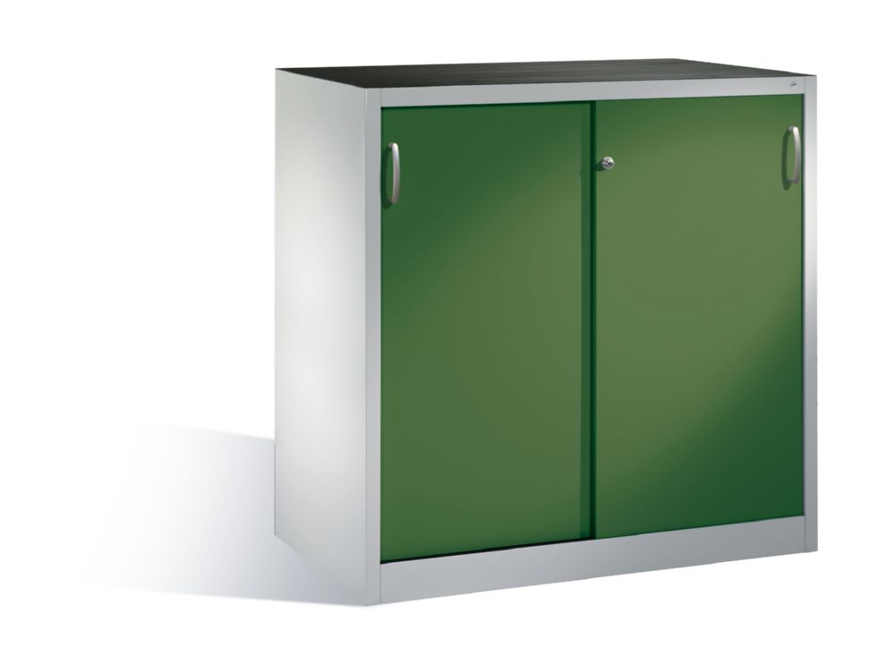 Produktbild C+P Schiebetürenschrak mit Leichtlaufrollen resedagrün 1200 x 600 x 1200 mm