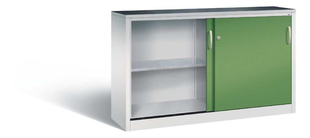Produktbild C+P Schiebetürenschrank Acurado mit Gummimatte resedagrün 1600 x 400 x 1000 mm bild 2