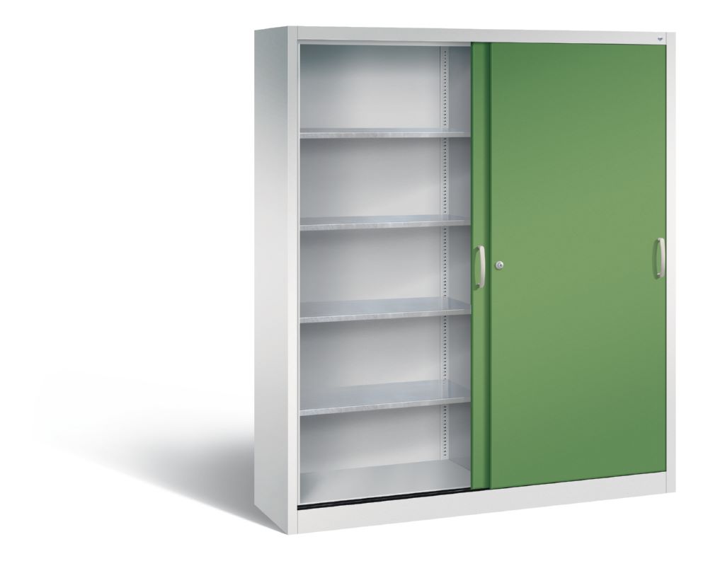 Produktbild C+P Schiebetürenschrank Acurado 2000 1950 x 1600 x 400 mm lichtgrau resedagrün bild 2