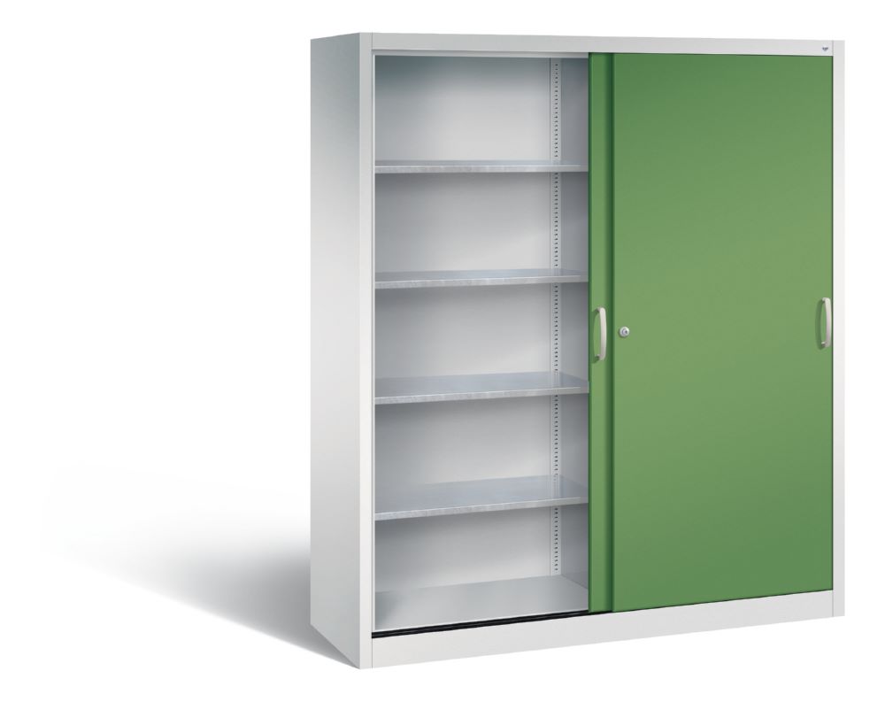 Produktbild C+P Schiebetürenschrank Acurado 2000 1950 x 1600 x 500 mm lichtgrau resedagrün bild 2