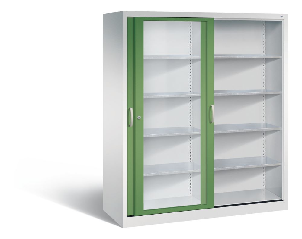 Produktbild C+P Schiebetürenschrank Acurado 2000 Höhe 1950 mm lichtgrau resedagrün bild 2
