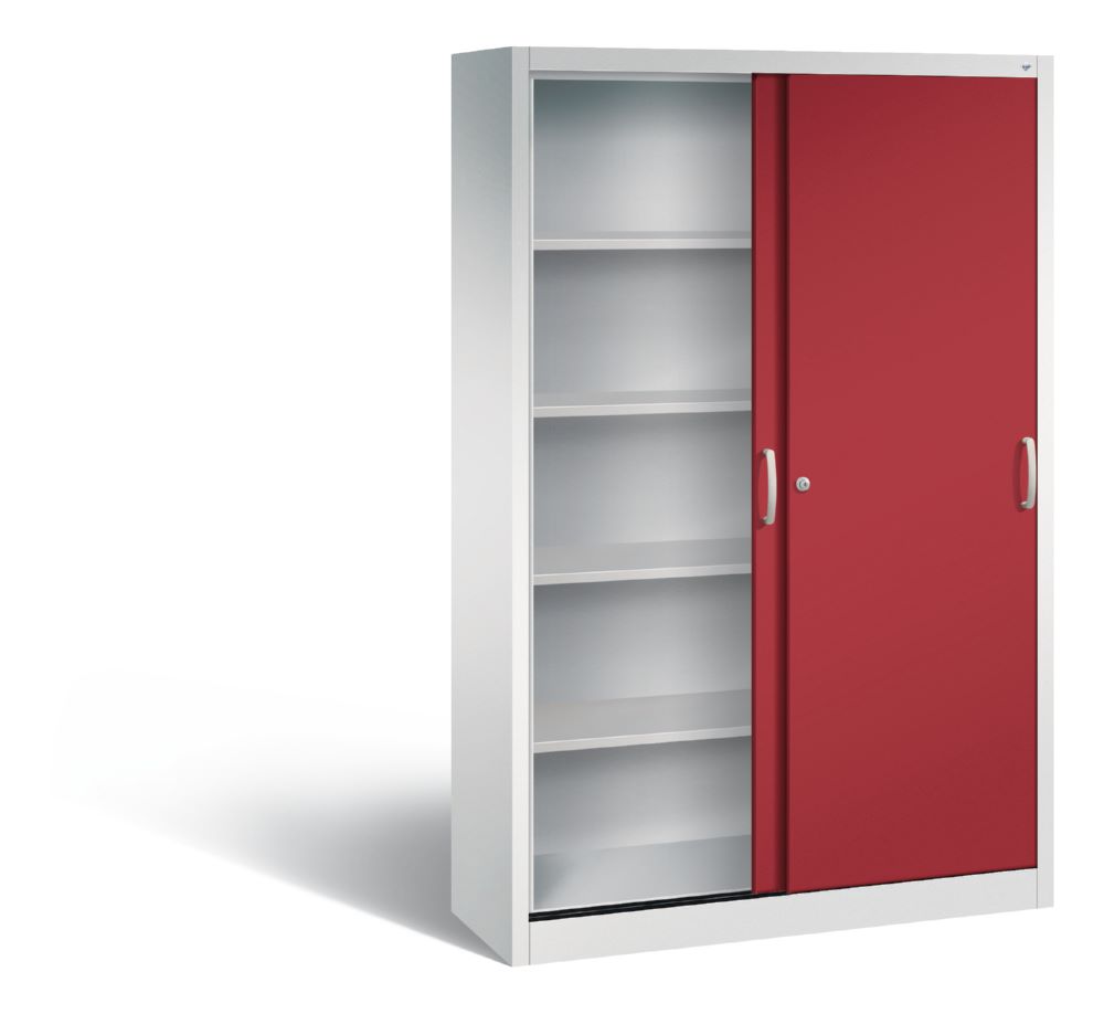 Produktbild C+P Schiebetürenschrank Acurado mit Wechselzylinder rubinrot 1200 x 400 x 1950 mm bild 2