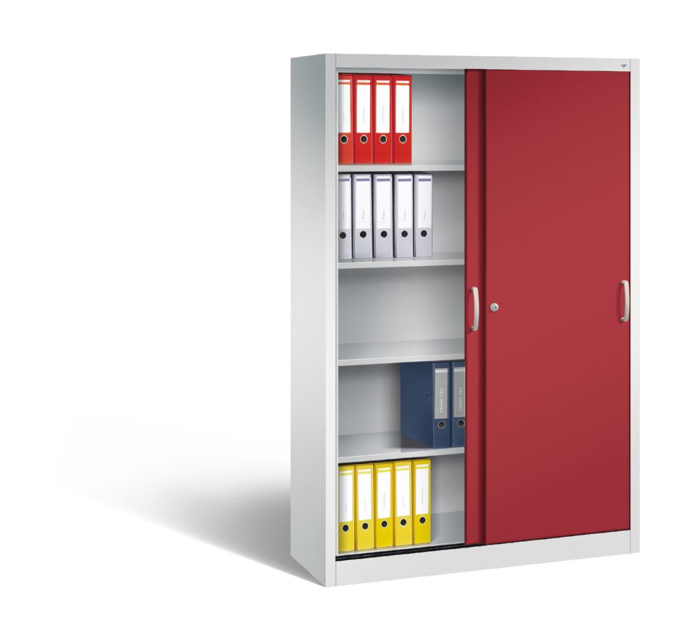 Produktbild C+P Schiebetürenschrank Acurado mit Wechselzylinder rubinrot 1200 x 400 x 1950 mm bild 3
