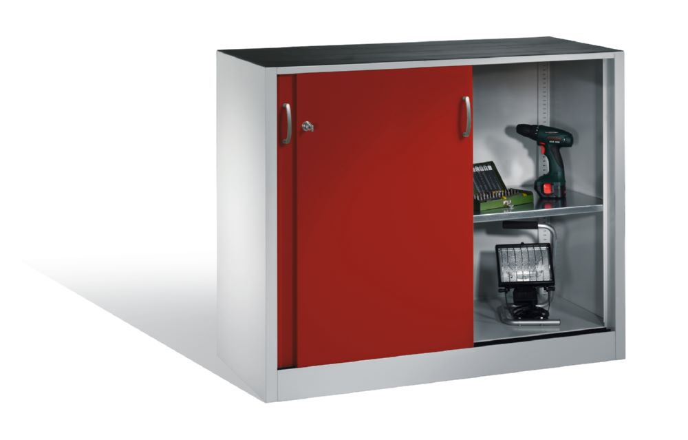 Produktbild C+P Schiebetürenschrank Acurado 2000 1 Fachboden rubinrot 1200 x 400 x 1000 mm bild 3