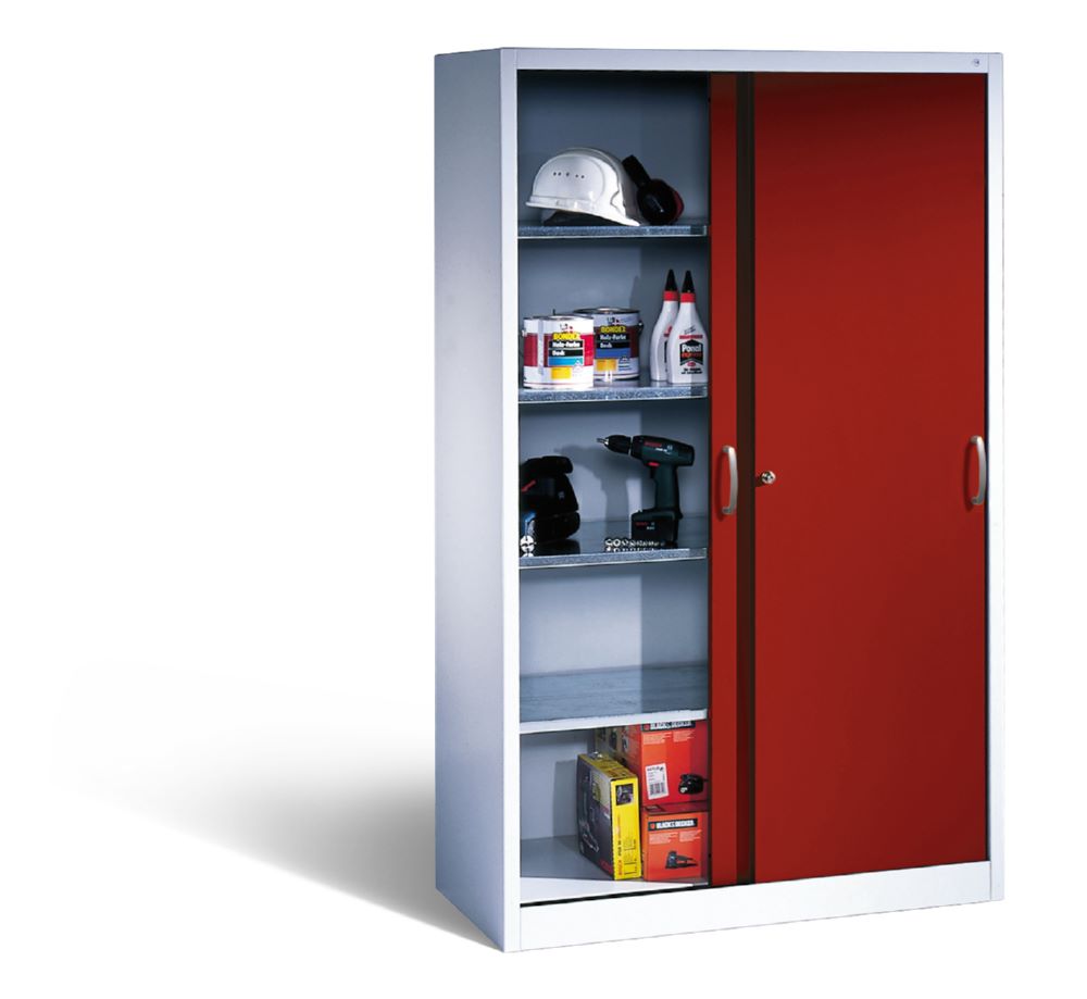 Produktbild C+P Schiebetürenschrank Acurado 2000 bis 70 kg rubinrot 1200 x 400 x 1950 mm bild 3