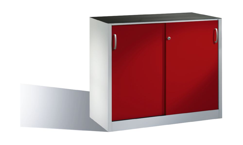 Produktbild C+P Schiebetürenschrank Acurado 2000 1 Stahlfachboden rubinrot 1200 x 500 x 1000 mm