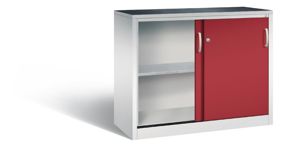 Produktbild C+P Schiebetürenschrank Acurado 2000 1 Stahlfachboden rubinrot 1200 x 500 x 1000 mm bild 2