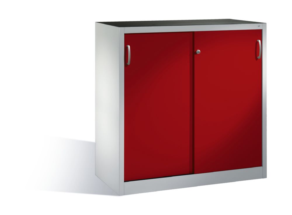 Produktbild C+P Schiebetürenschrank Acurado mit Gummiriefenmatte rubinrot 1200 x 500 x 1200 mm