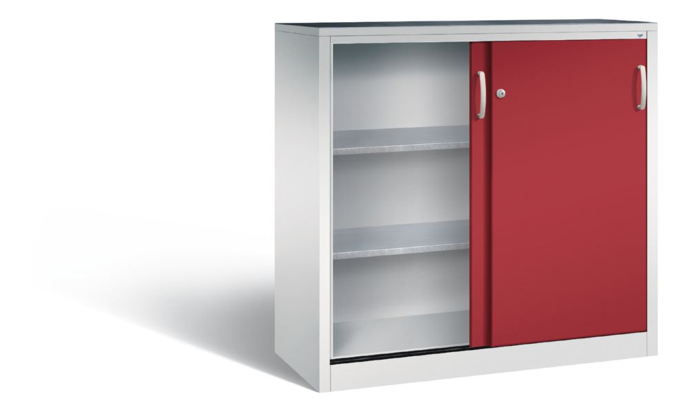 Produktbild C+P Schiebetürenschrank Acurado mit Gummiriefenmatte rubinrot 1200 x 500 x 1200 mm bild 2