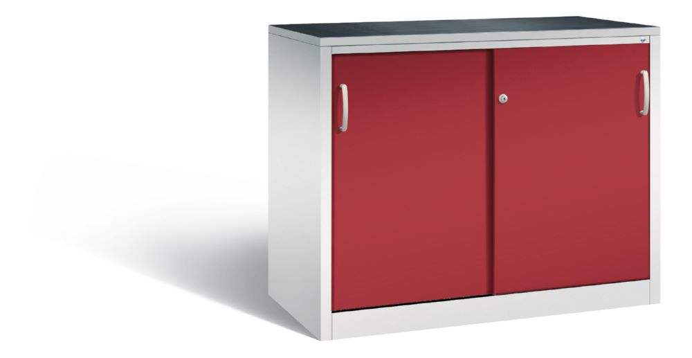 Produktbild C+P Schiebetürenschrank Acurado mit Acrylglaseinsatz rubinrot 1200 x 600 x 1000 mm