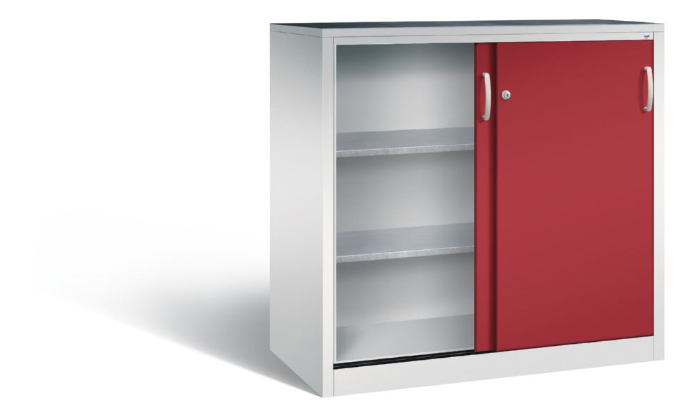 Produktbild C+P Schiebetürenschrank Acurado mit 2 Schlüsseln rubinrot 1200 x 600 x 1200 mm bild 2