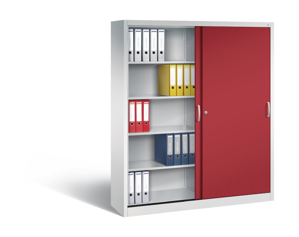 Produktbild C+P Schiebetürenschrank Acurado 2000 1950 x 1600 x 400 mm lichtgrau rubinrot bild 3