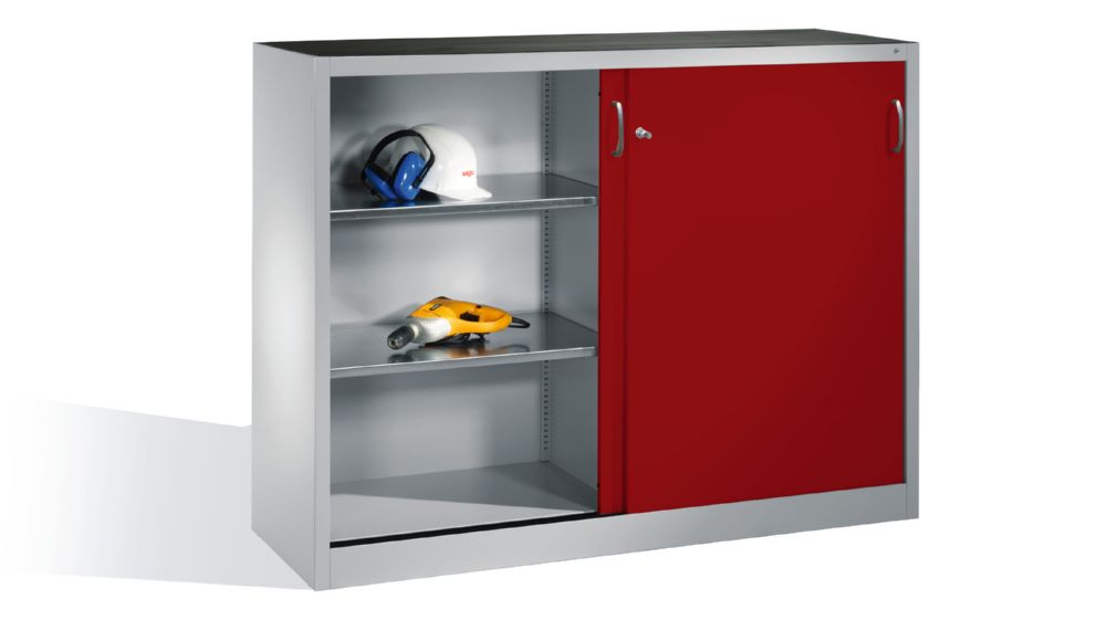 Produktbild C+P Schiebetürenschrank Acurado 2000 mit Sichttüren rubinrot 1600 x 400 x 1200 mm bild 3