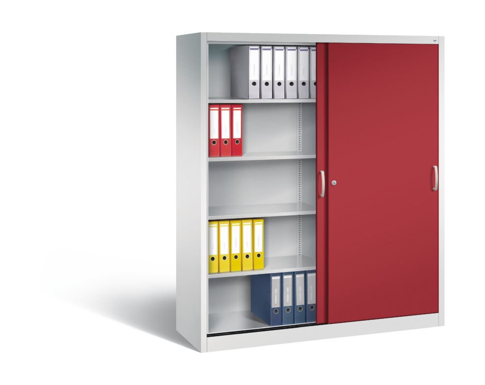 Produktbild C+P Schiebetürenschrank Acurado 2000 1950 x 1600 x 500 mm lichtgrau rubinrot bild 3