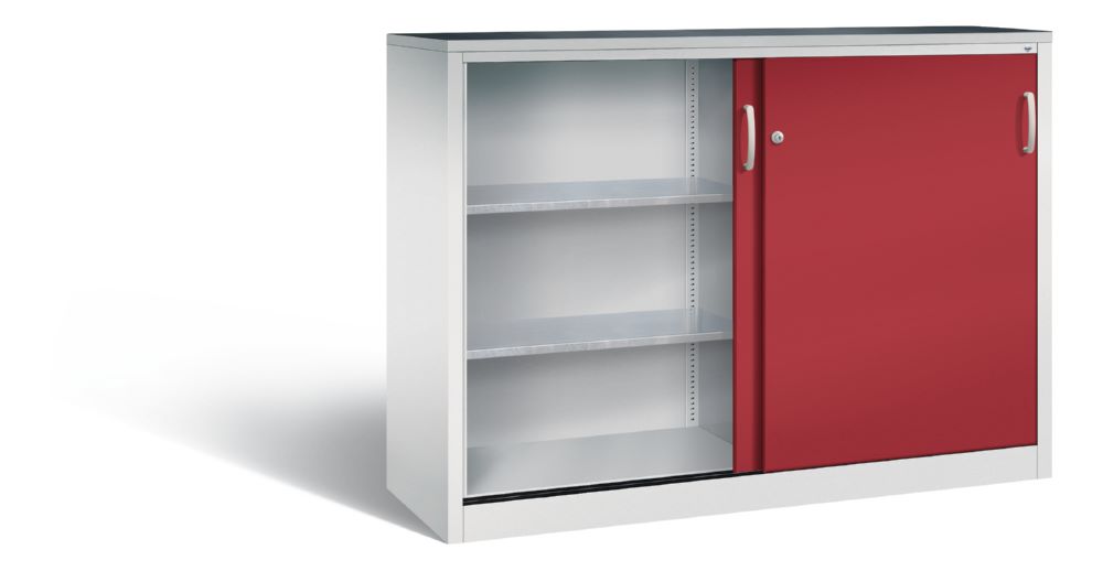 Produktbild C+P Breiter Schiebetürenschrank Acurado mit Gummimatte rubinrot 1600 x 500 x 1200 mm bild 2