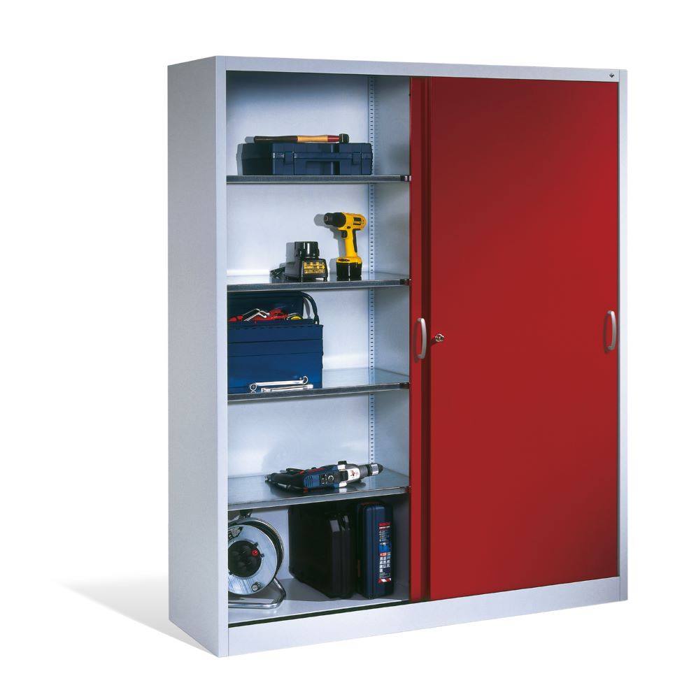 Produktbild C+P Schiebetürenschrank Acurado 2000 1950 x 1600 x 500 mm lichtgrau rubinrot bild 3