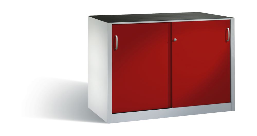 Produktbild C+P Schiebetürenschrank fürs Büro Acurado 2000 rubinrot 1600 x 600 x 1000 mm