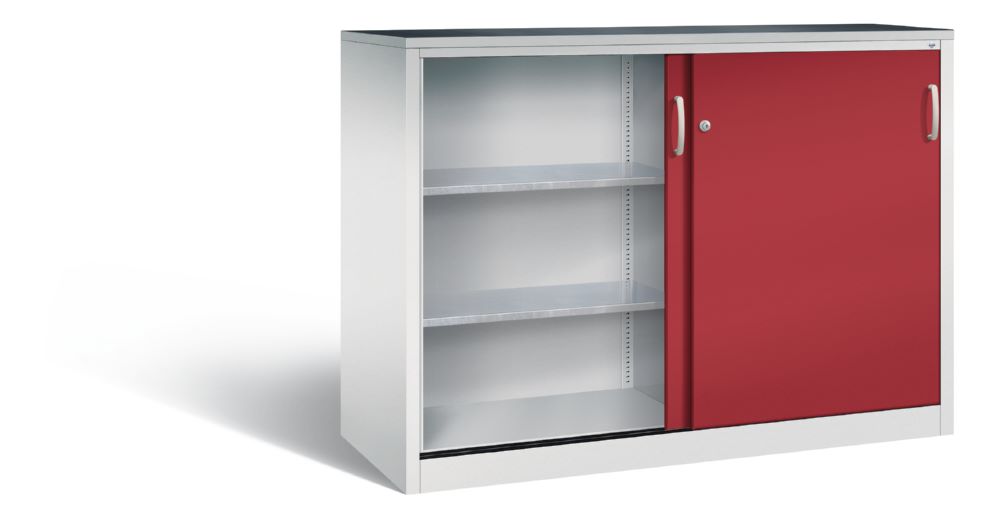 Produktbild C+P Schiebetürenschrank Acurado 2000 1200 x 1600 x 600 mm lichtgrau rubinrot bild 2