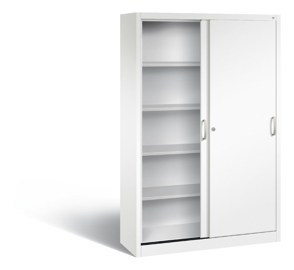 Produktbild C+P Schiebetürenschrank fürs Büro Acurado 2000 weiß 1200 x 400 x 1950 mm bild 2