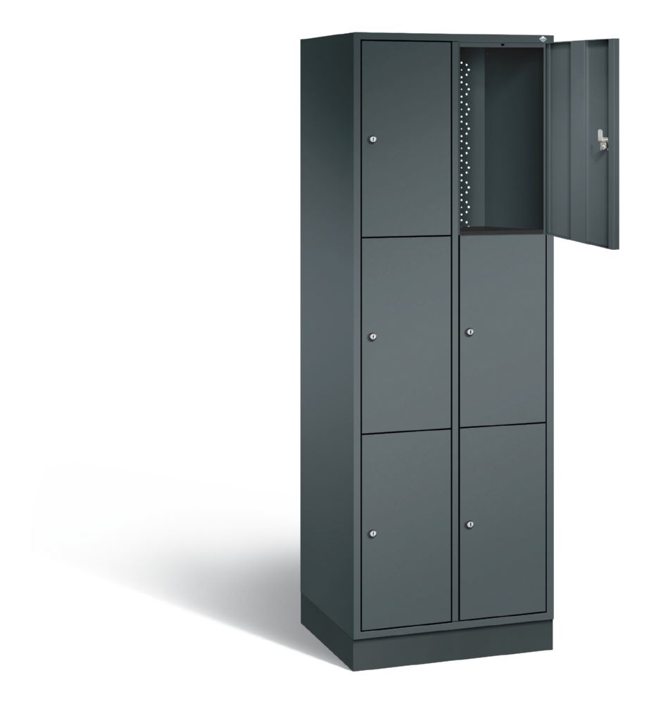 Produktbild C+P Schließfachschrank Intro 6 gleichgroße Fächer 620 x 490 x 1950 mm bild 2