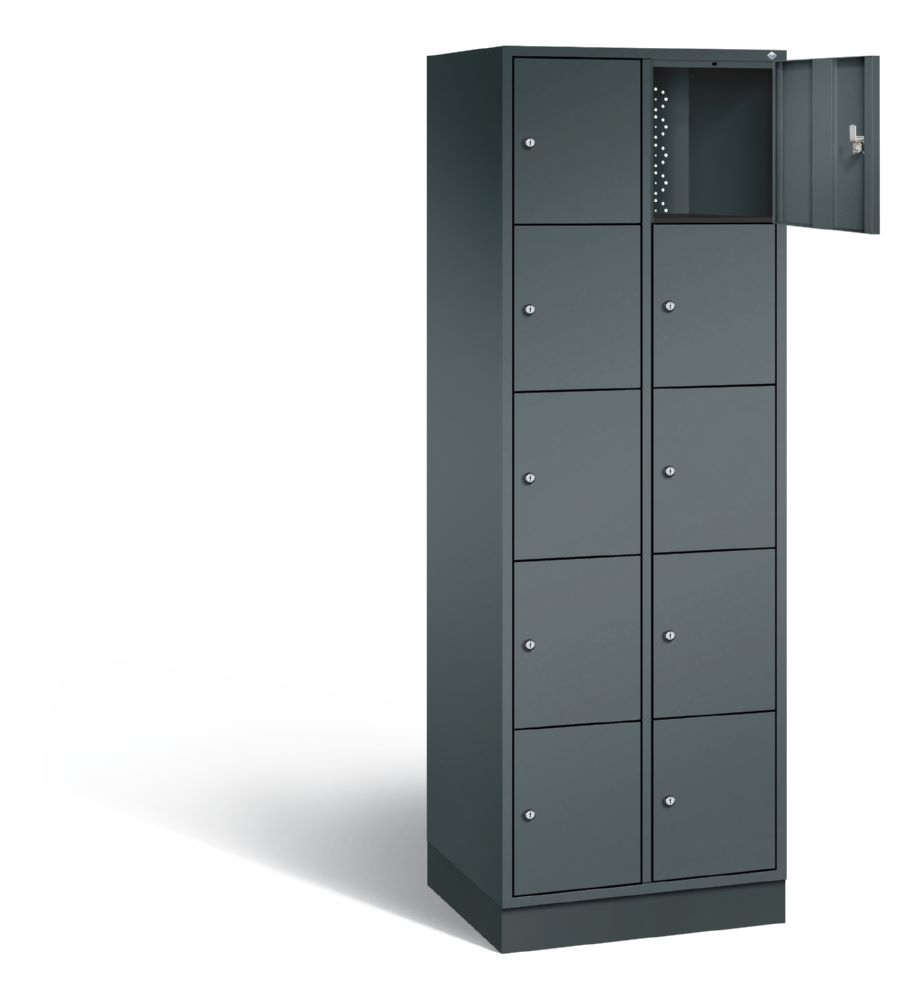 Produktbild C+P Schließfachschrank Intro 10 Fächer 1950 x 620 x 490 mm in anthrazit bild 2