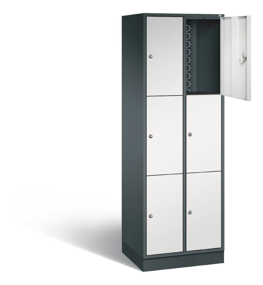 Produktbild C+P Schließfachschrank Intro 6 gleichgroße Fächer grau anthrazit 620 x 490 x 1950 mm bild 2
