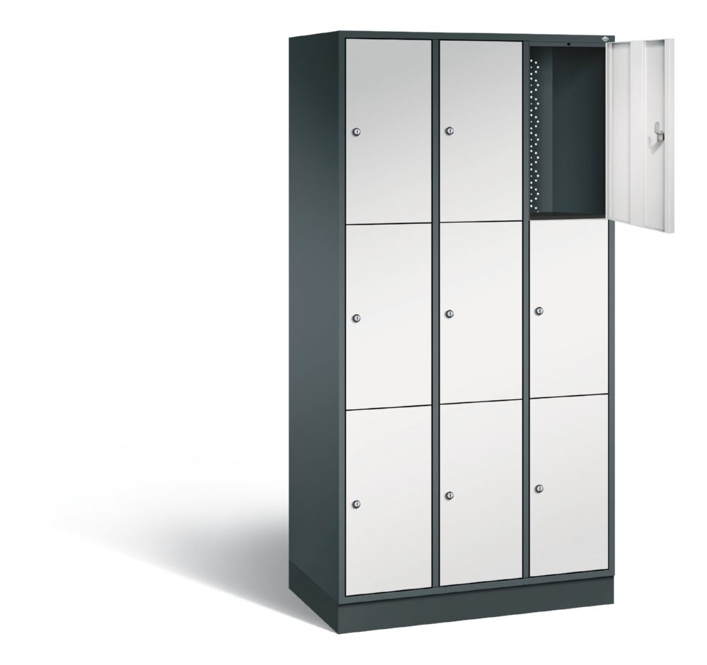 Produktbild C+P Schließfachschrank Intro 9 Fächer 1950 x 920 x 490 mm anthrazit lichtgrau bild 2