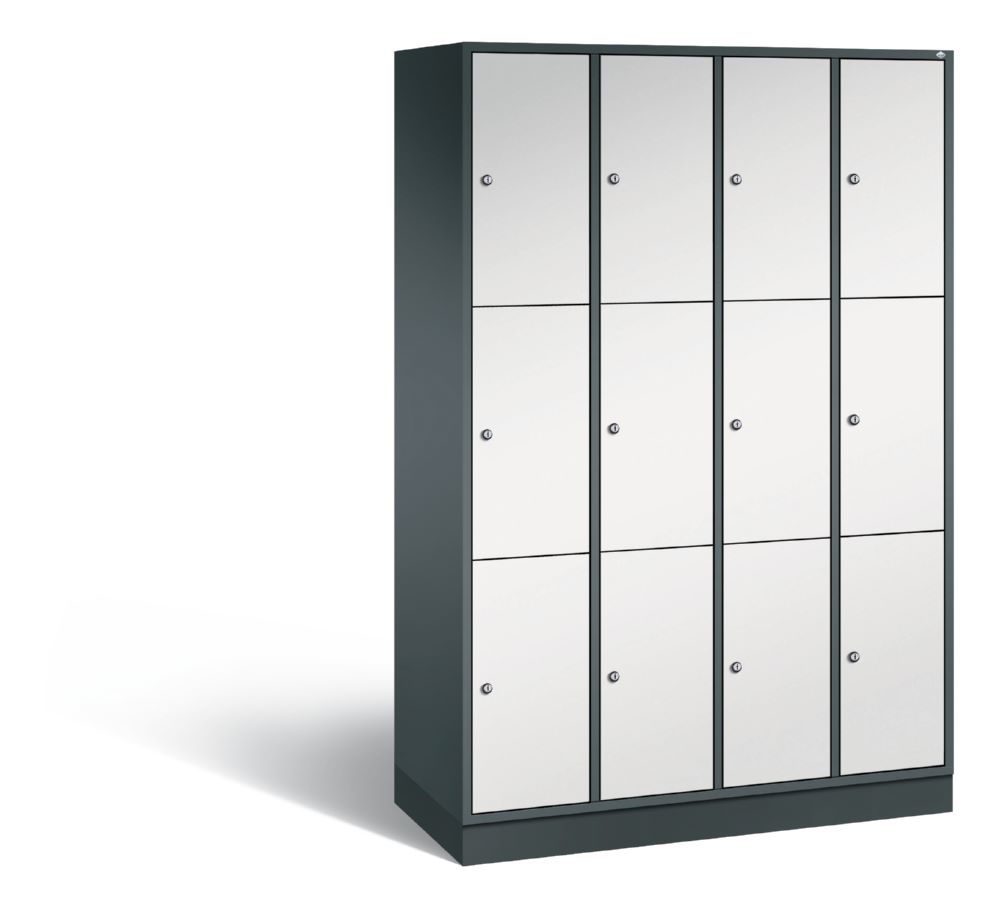 Produktbild C+P Schließfachschrank Intro 12 Fächer 1950 x 1220 x 490 mm anthrazit lichtgrau