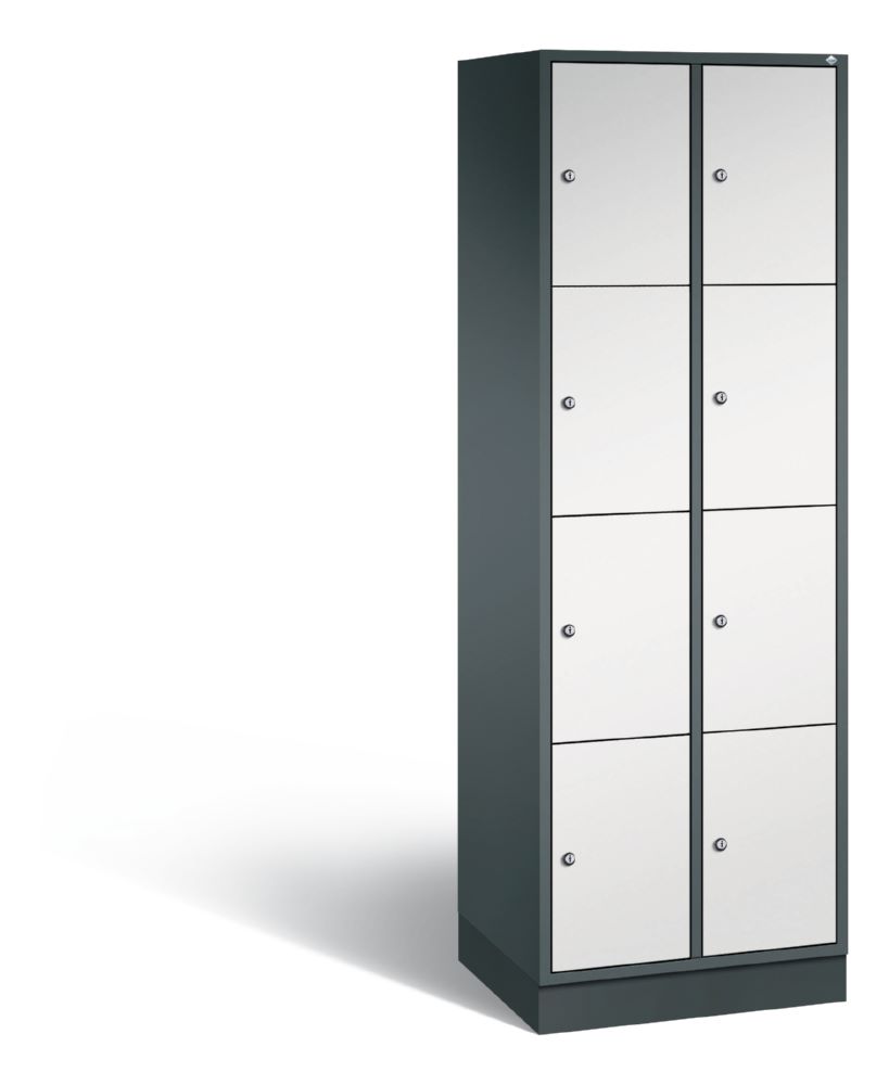 Produktbild C+P Hoher Schließfachschrank Intro 8 Fächer Frontfarbe lichtgrau 620 x 490 x 1950 mm