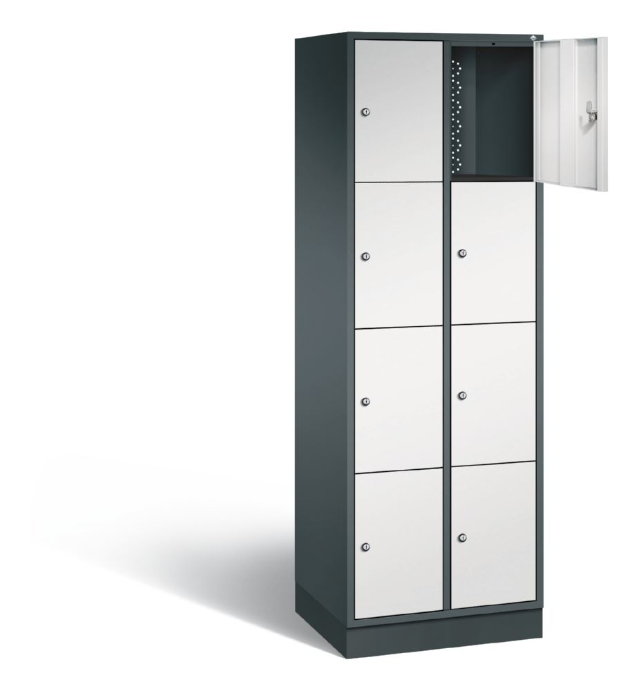 Produktbild C+P Hoher Schließfachschrank Intro 8 Fächer Frontfarbe lichtgrau 620 x 490 x 1950 mm bild 2