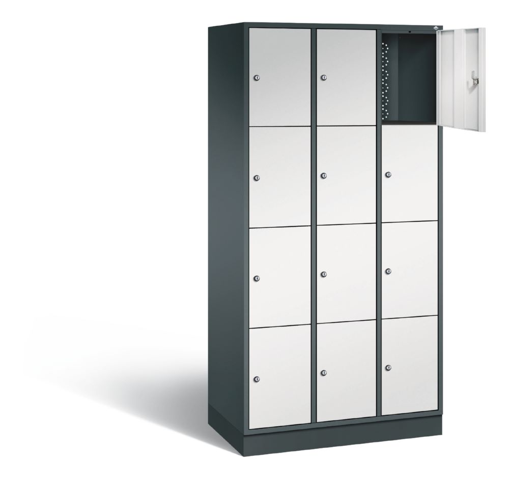 Produktbild C+P Schließfachschrank Intro 12 Fächer 1950 x 920 x 490 mm nthrazit lichtgrau bild 2