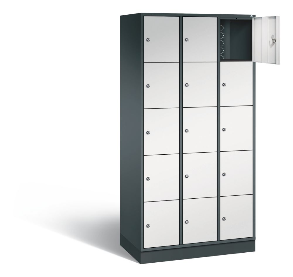 Produktbild C+P Schließfachschrank Intro 15 Fächer 1950 x 920 x 490 mm anthrazit lichtgrau bild 2