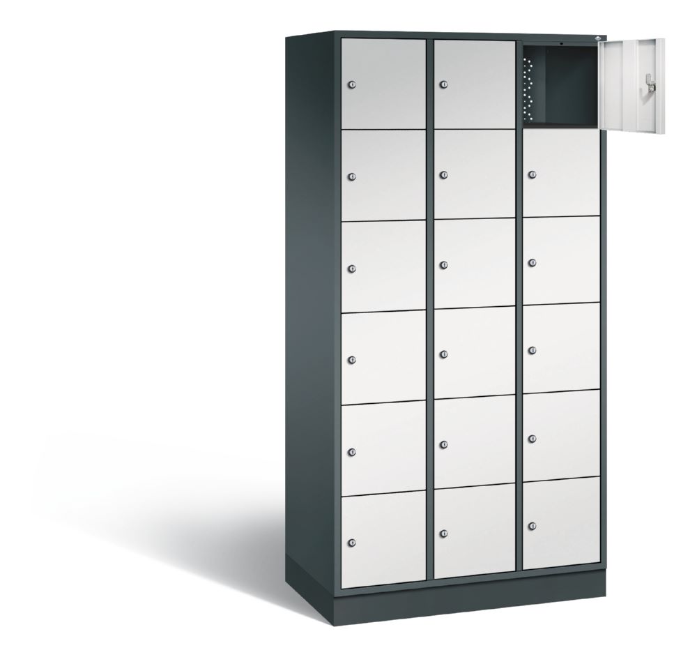Produktbild C+P Schließfachschrank Intro 18 Fächer 1950 x 920 x 490 mm anthrazit lichtgrau bild 2
