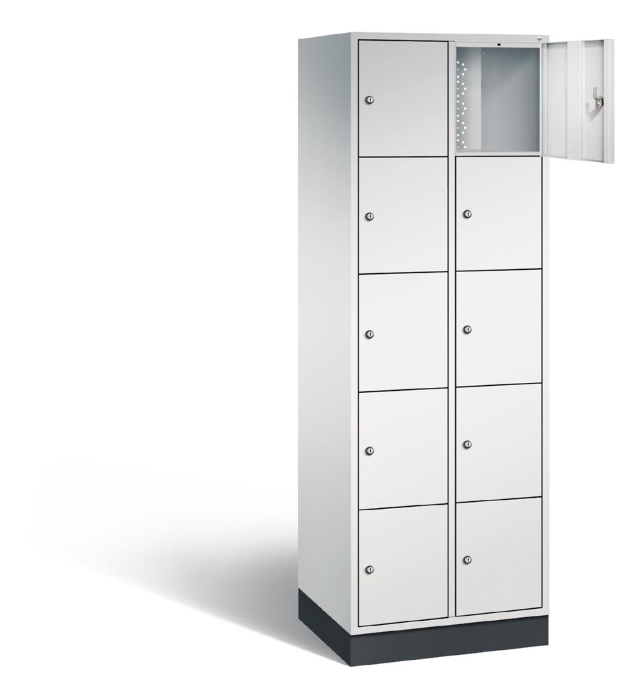Produktbild C+P Schließfachschrank Intro 10 Fächer 1950 x 620 x 490 mm in lichtgrau bild 2