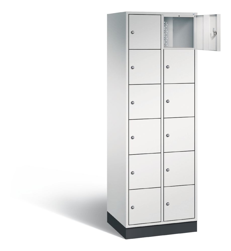 Produktbild C+P Schließfachschrank Intro 12 Fächer 1950 x 620 x 490 mm in lichtgrau bild 2