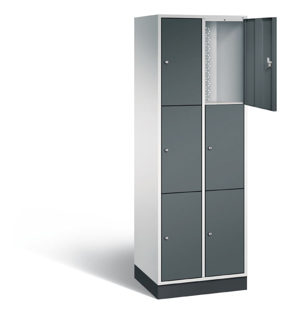 Produktbild C+P Schließfachschrank Intro 6 gleichgroße Fächer anthrazit 620 x 490 x 1950 mm bild 2