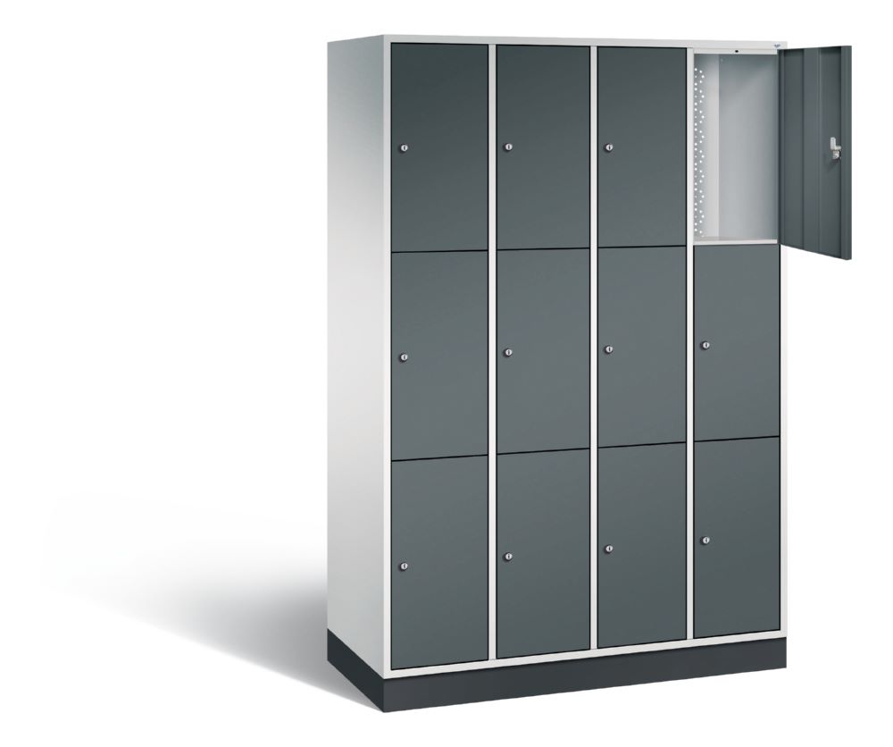 Produktbild C+P Schließfachschrank Intro 12 Fächer 1950 x 1220 x 490 mm lichtgrau anthrazit bild 2