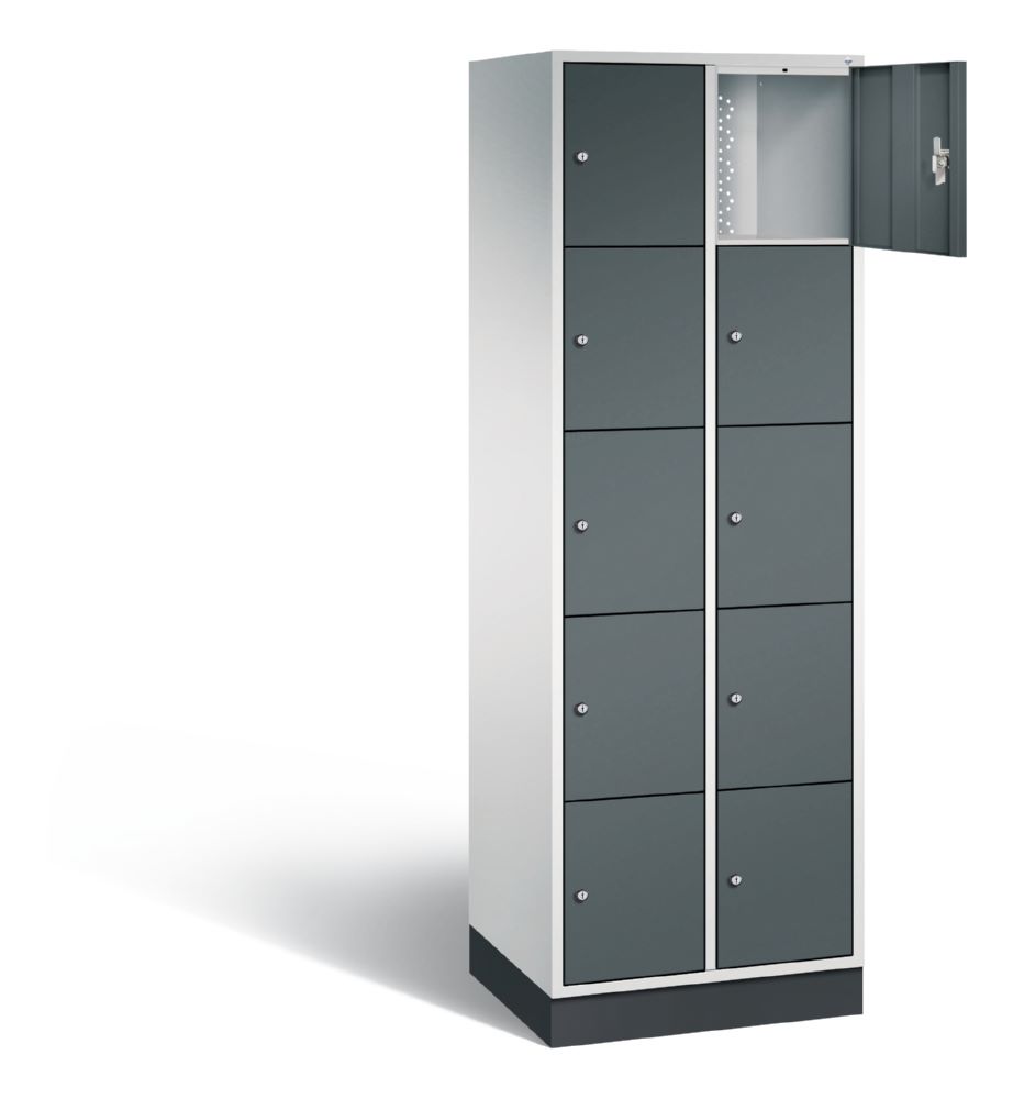 Produktbild C+P Schließfachschrank Intro 10 Fächer 1950 x 620 x 490 mm lichtgrau anthrazit bild 2