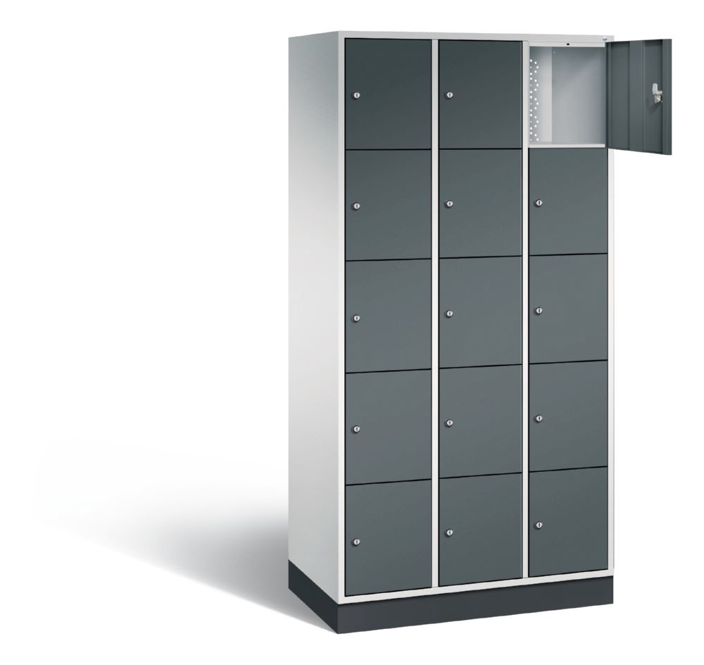 Produktbild C+P Schließfachschrank Intro 15 Fächer 1950 x 920 x 490 mm lichtgrau anthrazit bild 2